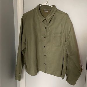 Chico’s suede green button down